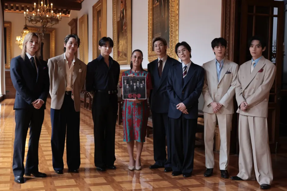 BTS Greets 50,000 Fans From Mexico’s National Palace Balcony Alongside President