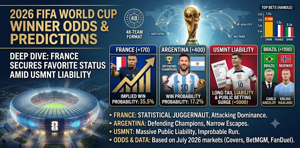 2026 FIFA World Cup Winner Odds & Predictions: France Solidifies Favorite Status Amid USMNT Liability