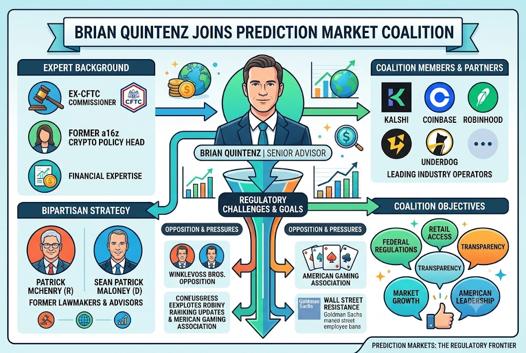 Ex-CFTC Nominee Brian Quintenz Joins Prediction Market Coalition