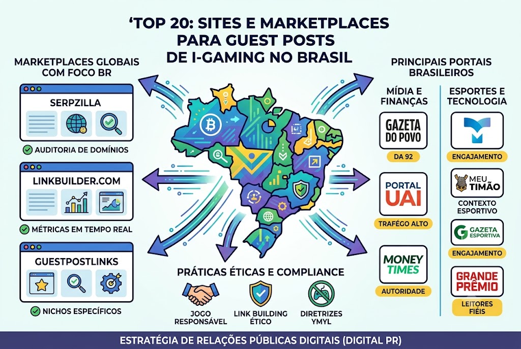 Top 20 Sites e Marketplaces para Guest Post de Apostas no Brasil