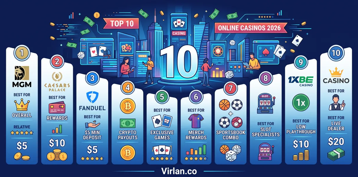 Best Online Casinos 2026 — Top 10 Real Money Sites Ranked & Reviewed